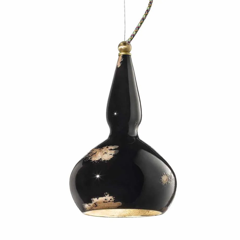 Lámpara suspendida en estilo retro Ferroluce cerámica viadurini