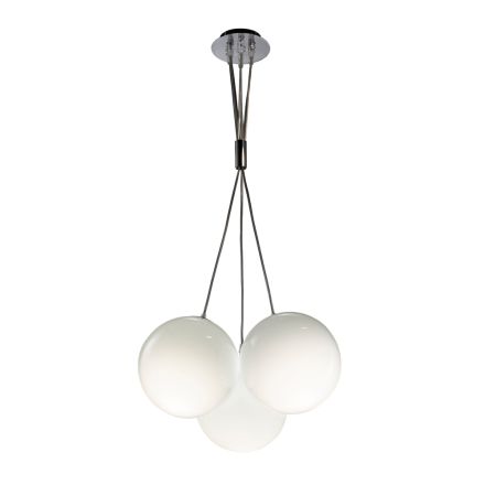Lámpara de araña colgante de tres luces en cristal labrado, fabricada en Italia - Althea viadurini