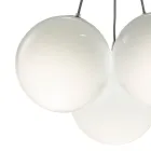 Lámpara de araña colgante de tres luces en cristal labrado, fabricada en Italia - Althea viadurini