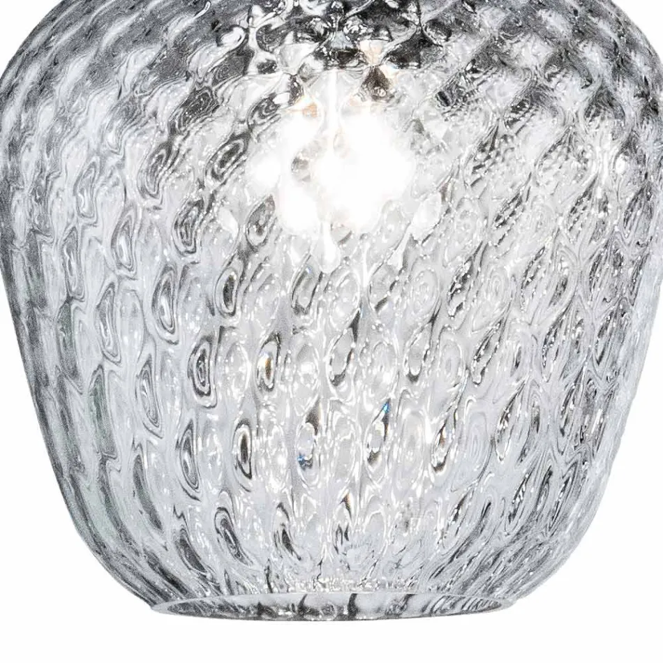 Lámpara de araña lineal de tres luces en cristal veneciano, fabricada en Italia - Elisia viadurini