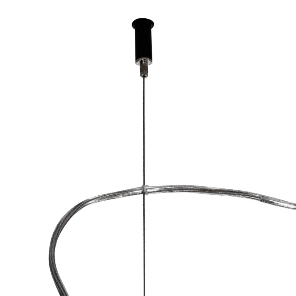 Lumira - Lámpara de araña vertical de tres luces en cristal labrado, fabricada en Italia. viadurini