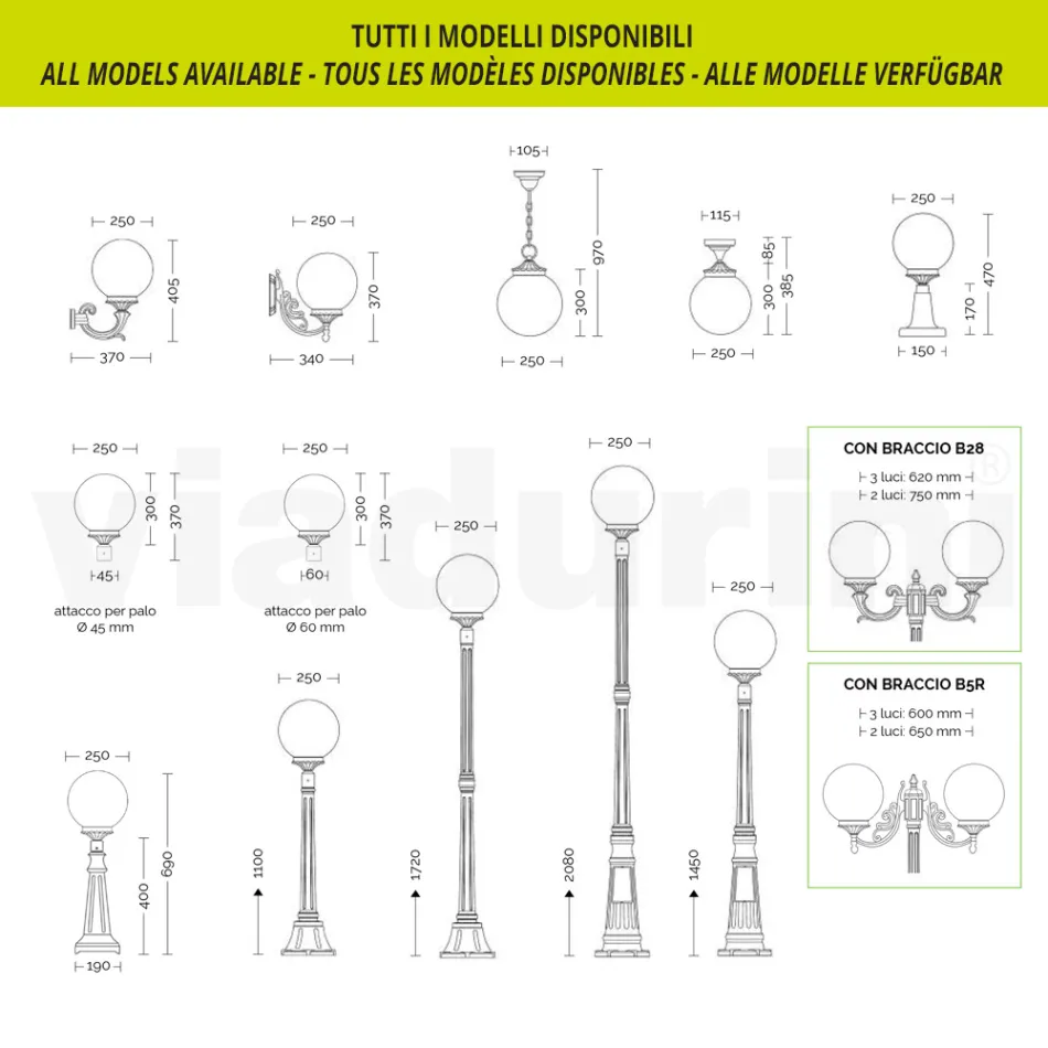 Farola de 212 cm de altura en acrílico y aluminio antracita Made in Italy - Trovaantracite viadurini