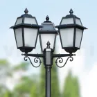 Farola de jardín de 219 cm de altura en Aluminio Antracita y Cristal Arenado - Elric viadurini