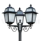 Farola de jardín de 219 cm de altura en Aluminio Antracita y Cristal Arenado - Elric viadurini