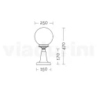 Farola de 47 cm de altura en acrílico negro y aluminio fabricada en Italia - Trovanero viadurini