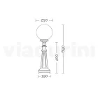 Farola de 69 cm de altura en acrílico negro y aluminio fabricada en Italia - Trovanero viadurini