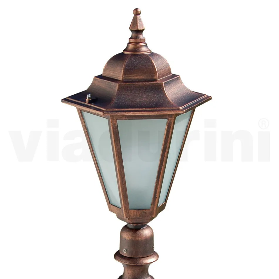 Lámpara de jardín de 79 cm de altura en cristal y 5 acabados en aluminio - Pinako viadurini