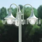 Lámpara de exterior con tres luces en aluminio blanco fabricada en Italia, Anusca. viadurini