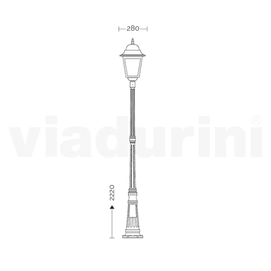 Lámpara de exterior de 222 cm de altura en vidrio y aluminio fundido a presión - Alchemist viadurini