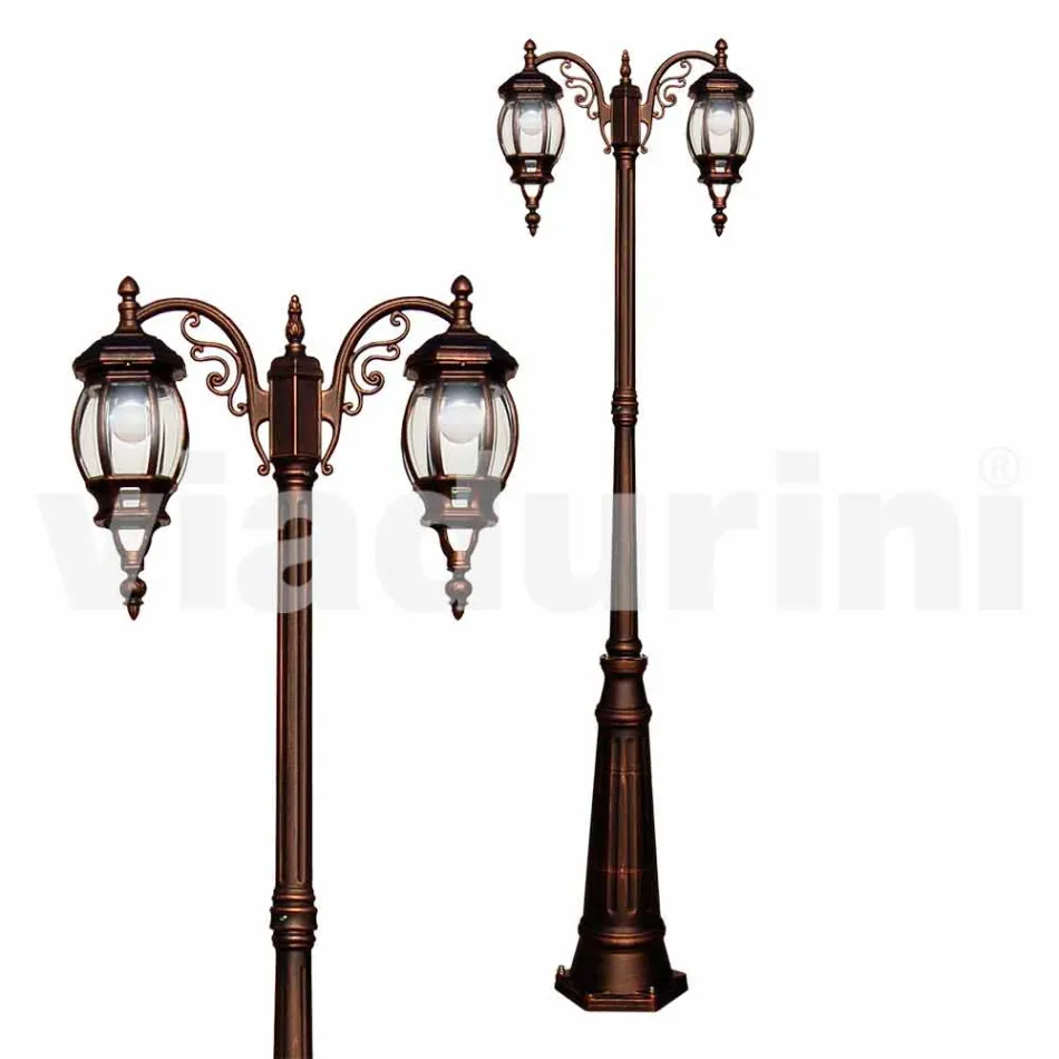 Farola para exterior clásica en aluminio fundido a presión, fabricada en Italia, Anika viadurini