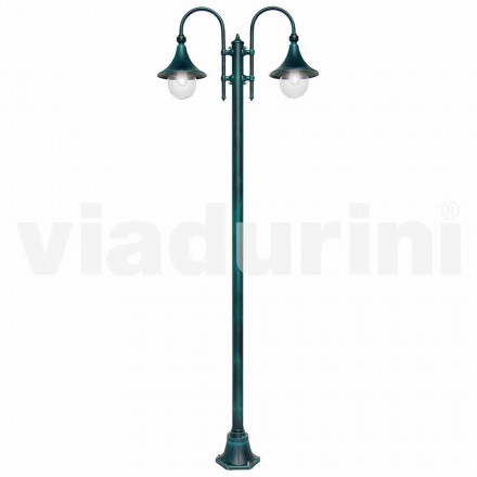 Lámpara de exterior fabricada en aluminio con dos luces fabricada en Italia, Anusca. viadurini