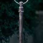 Farola de Exterior en Aluminio Pintado a Mano con Decoración de Flores - Bari viadurini