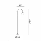 Farola para jardín con arco alto o bajo de latón y cobre - Edge de Il Fanale viadurini