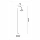 Farola para jardín con arco alto o bajo de latón y cobre - Edge de Il Fanale viadurini