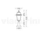 Lámpara de jardín en aluminio antracita y cristal arenado - Elric viadurini