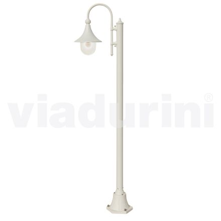 Lámpara de jardín de aluminio blanco de 1 luz producida en Italia, Anusca viadurini