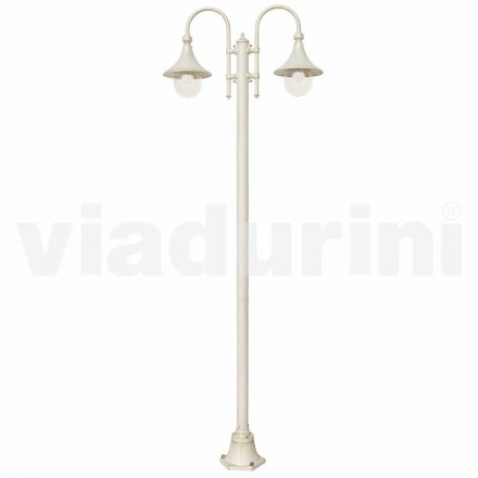 Lámpara de jardín en aluminio fundido a presión blanco fabricado en Italia, Anusca. viadurini