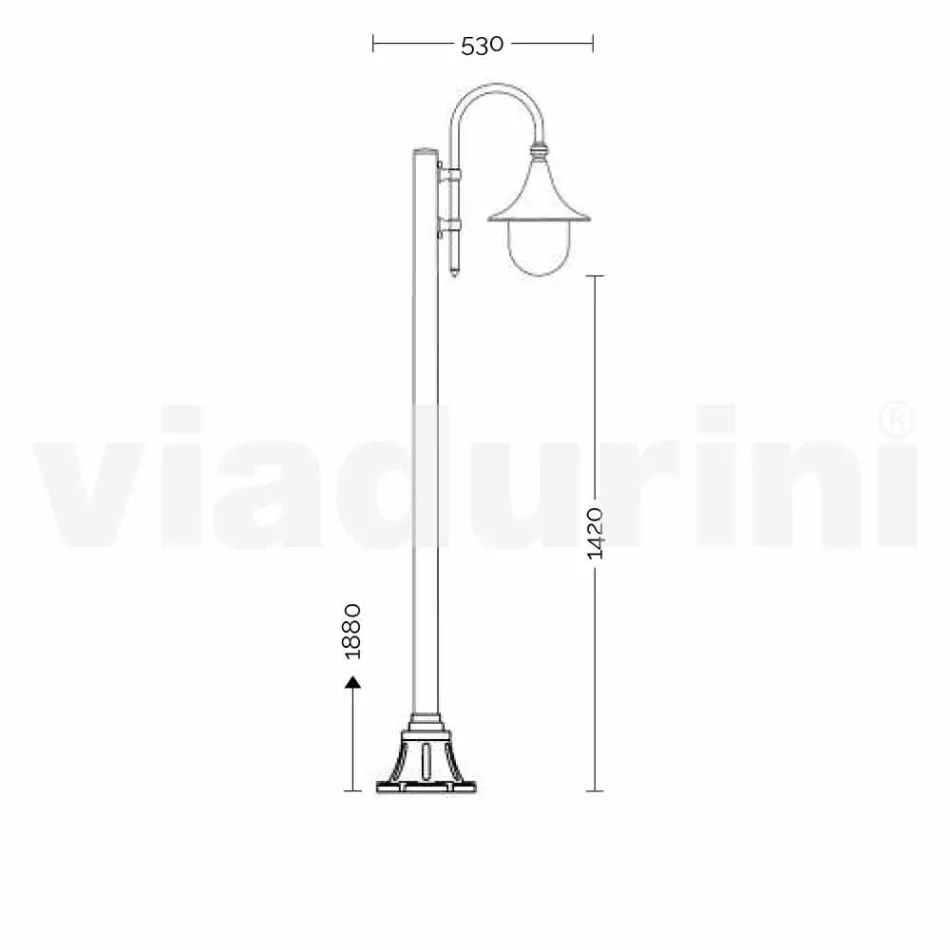 Lámpara de jardín de aluminio fundido a presión fabricada en Italia, Anusca. viadurini