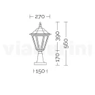 Lámpara de jardín en cristal arenado y 5 acabados en aluminio - Pinako viadurini