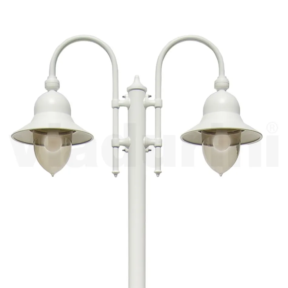 Lámpara de jardín vintage 2 luces en aluminio Made in Italy - Cassandra viadurini