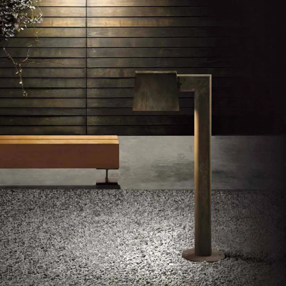 Farola para exterior de metal marrón antiguo 2 alturas - Saint Tropez de Il Fanale viadurini