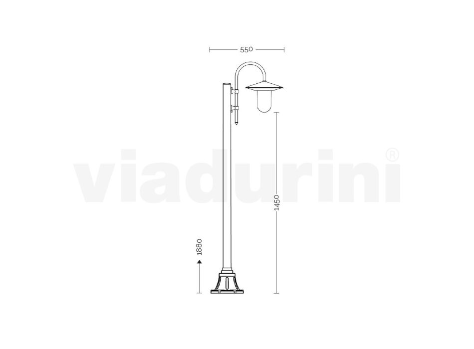Lámpara de exterior estilo vintage en aluminio antracita Made in Italy - Belen viadurini