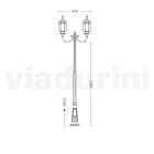 Lámpara de jardín 2 luces en aluminio estilo vintage Made in Italy - Leona viadurini