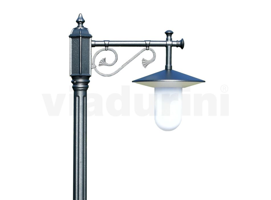 Lámpara de jardín estilo vintage en aluminio gris Made in Italy - Belen viadurini