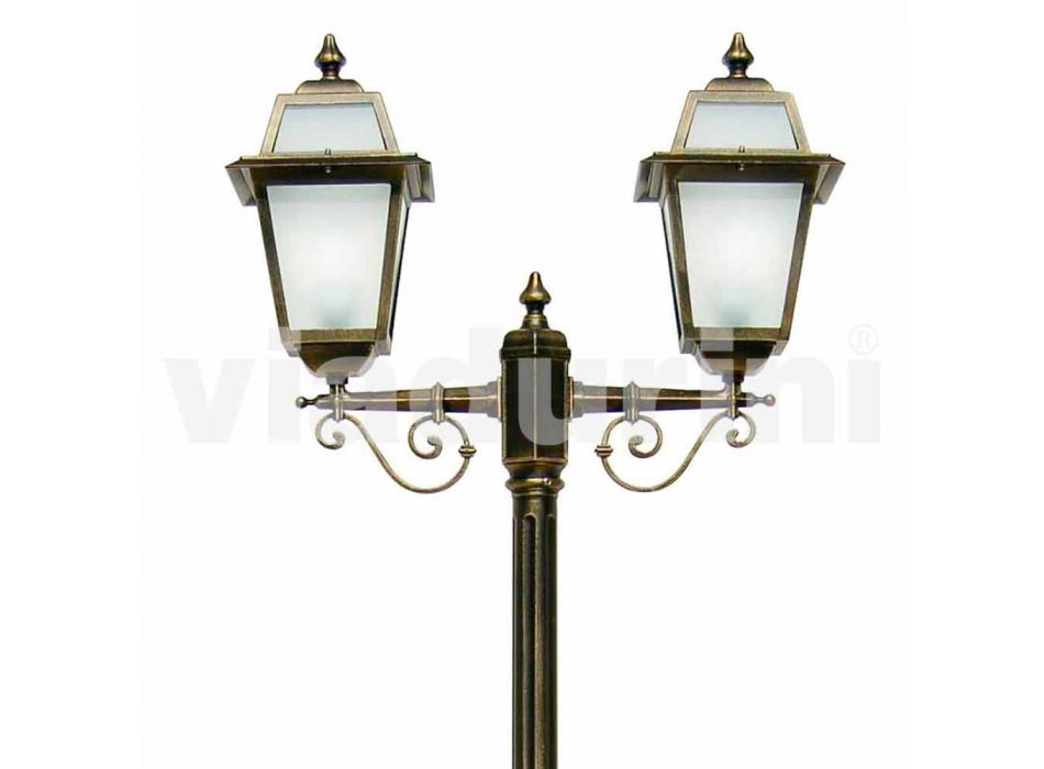 Lámpara de exterior con dos luces en aluminio fabricada en Italia, Kristel. viadurini