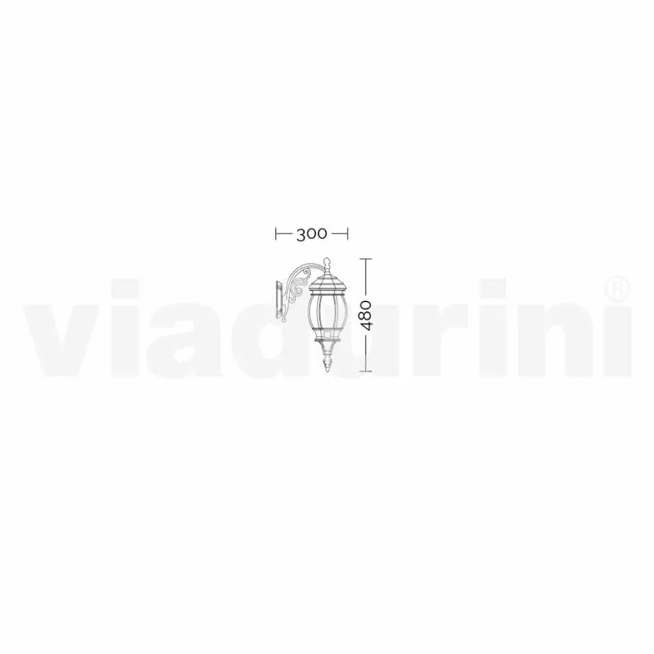 Anika, una linterna de pared para jardín hecha de aluminio producida en Italia. viadurini