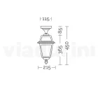 Farol de techo de jardín en aluminio antracita y cristal arenado - Elric viadurini