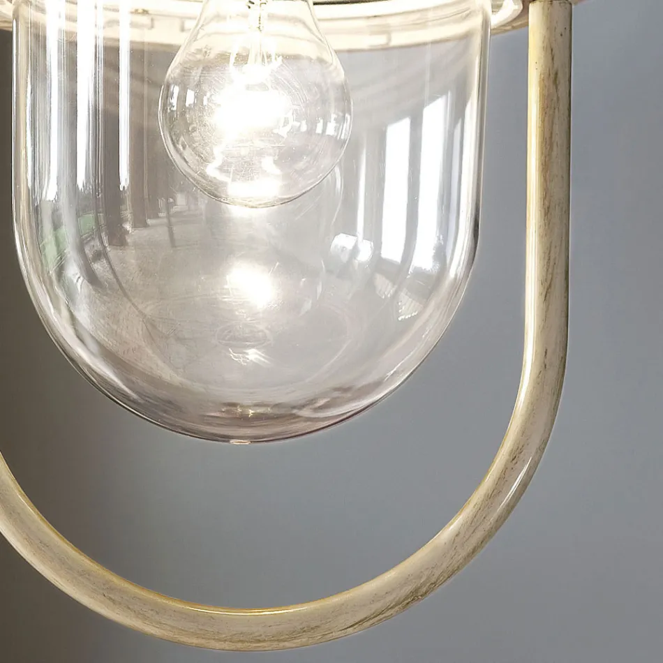 Farol de suspensión exterior en aluminio pintado a mano - Bari viadurini