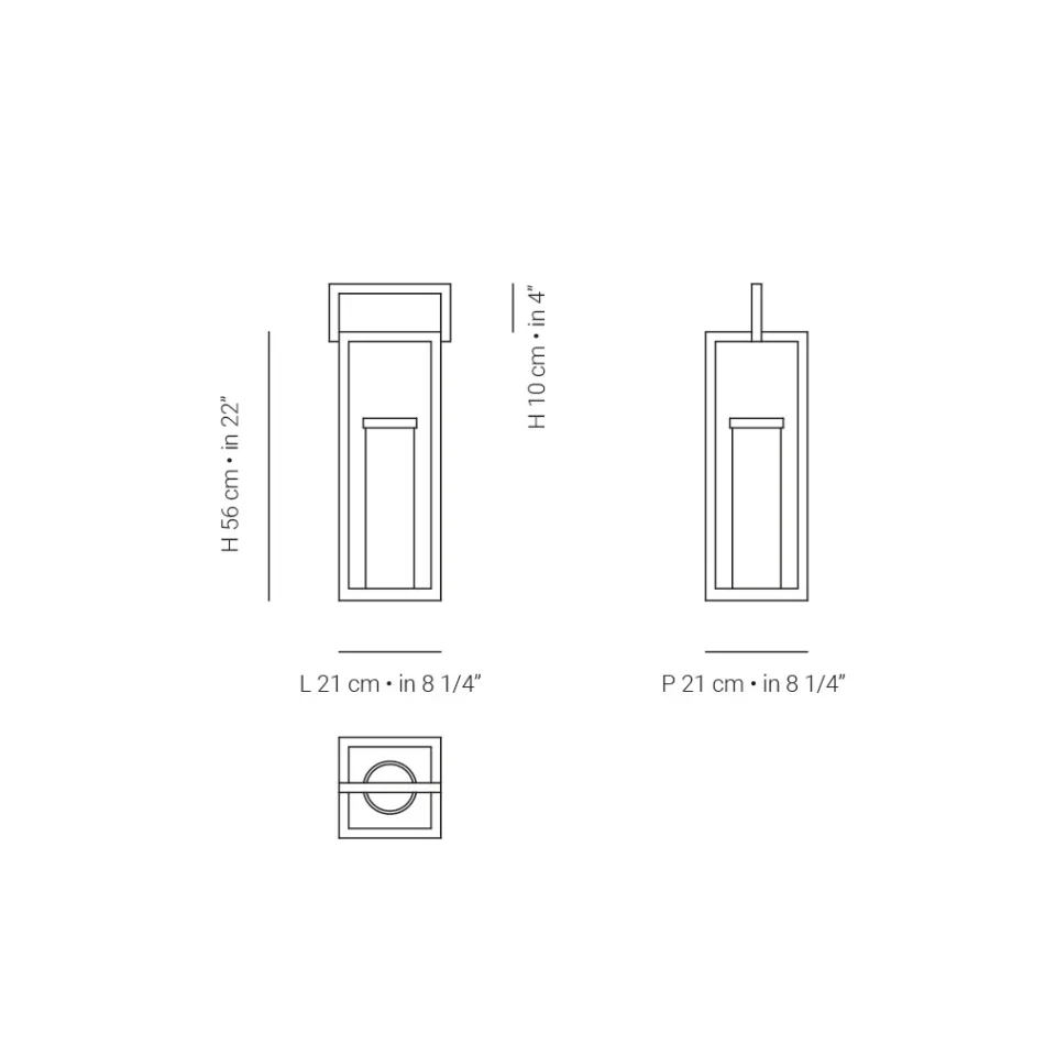 Farol de exterior con estructura de aluminio negro Made in Italy - Eve viadurini