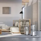 Farol de exterior con estructura de aluminio negro Made in Italy - Eve viadurini