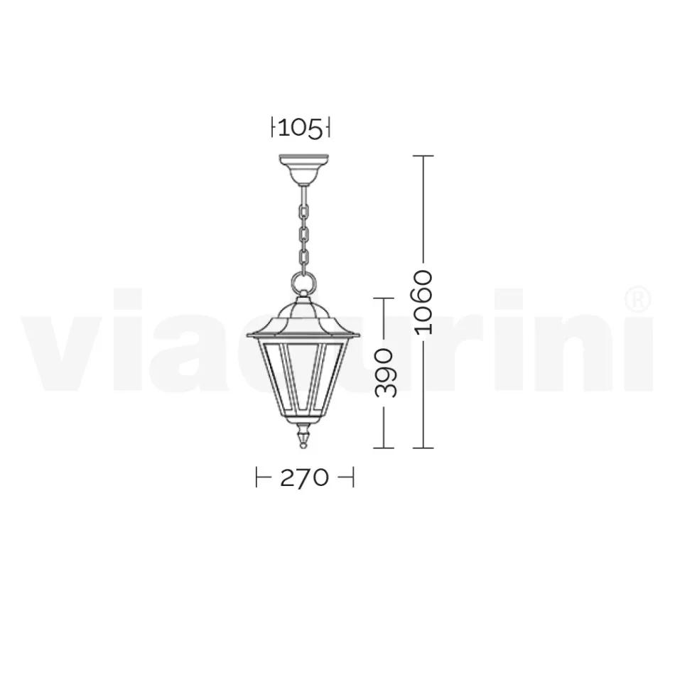 Farol de exterior vintage en aluminio blanco Made in Italy - Terella viadurini