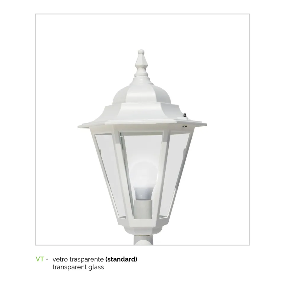 Farol de exterior vintage en aluminio blanco Made in Italy - Terella viadurini