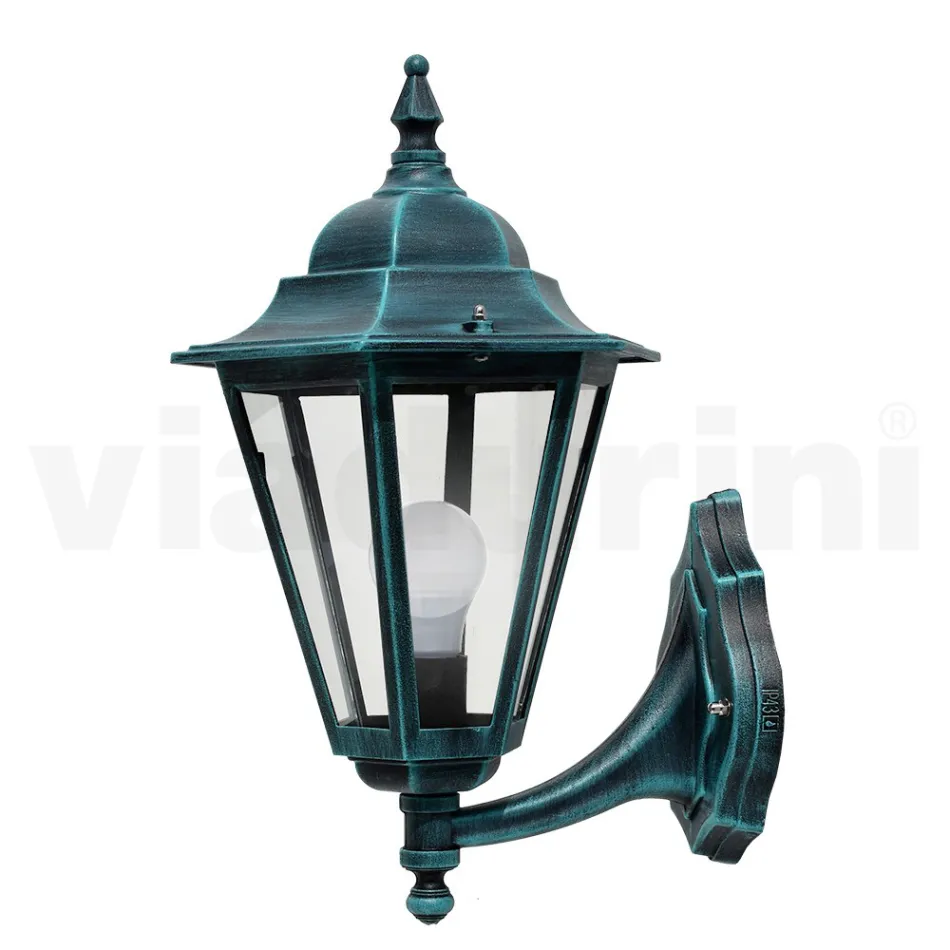 Farol de Jardín en Vidrio Transparente y 5 Acabados en Aluminio - Pinako viadurini