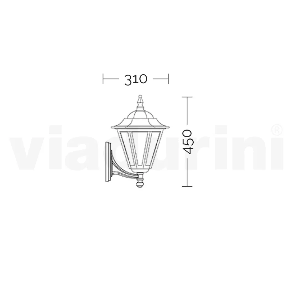 Farol de Jardín en Vidrio Transparente y 5 Acabados en Aluminio - Pinako viadurini