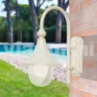 Farol de pared Anusca para uso en exteriores en aluminio blanco hecho en Italia viadurini