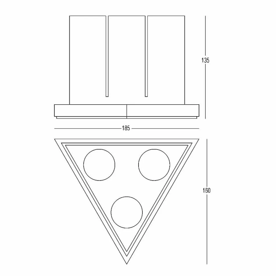 Linterna de Corian blanca de sala de estar de diseño triangular - Sisifo viadurini