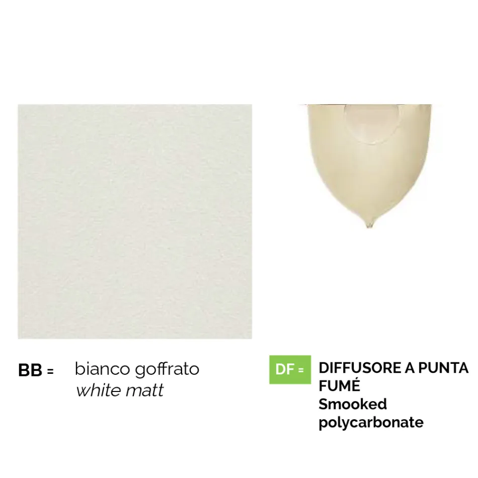 Farol de pared para jardín de aluminio blanco fabricado en Italia, Anusca viadurini