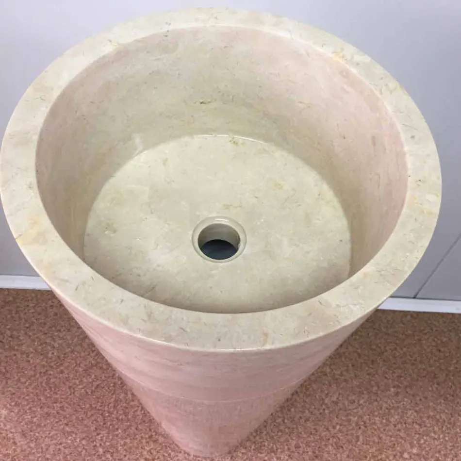 Lavabo de pedestal cónico blanco brillante pintado a mano Igor viadurini