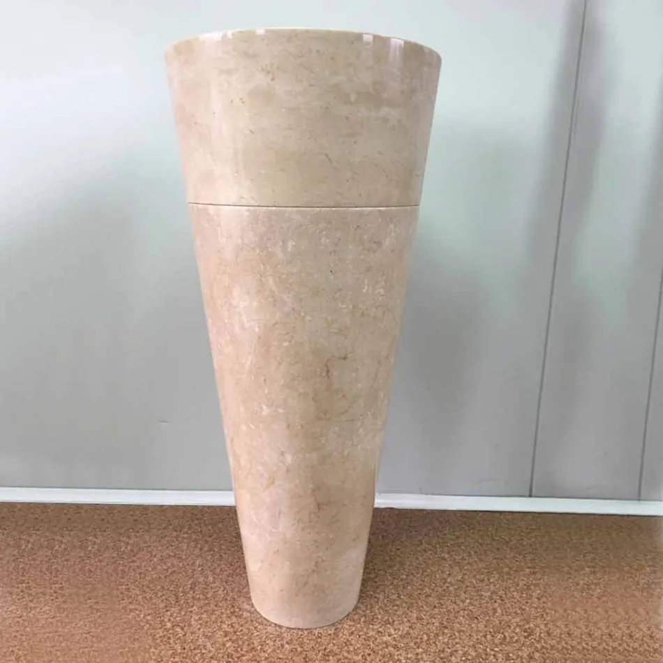 Lavabo de pedestal cónico blanco brillante pintado a mano Igor viadurini