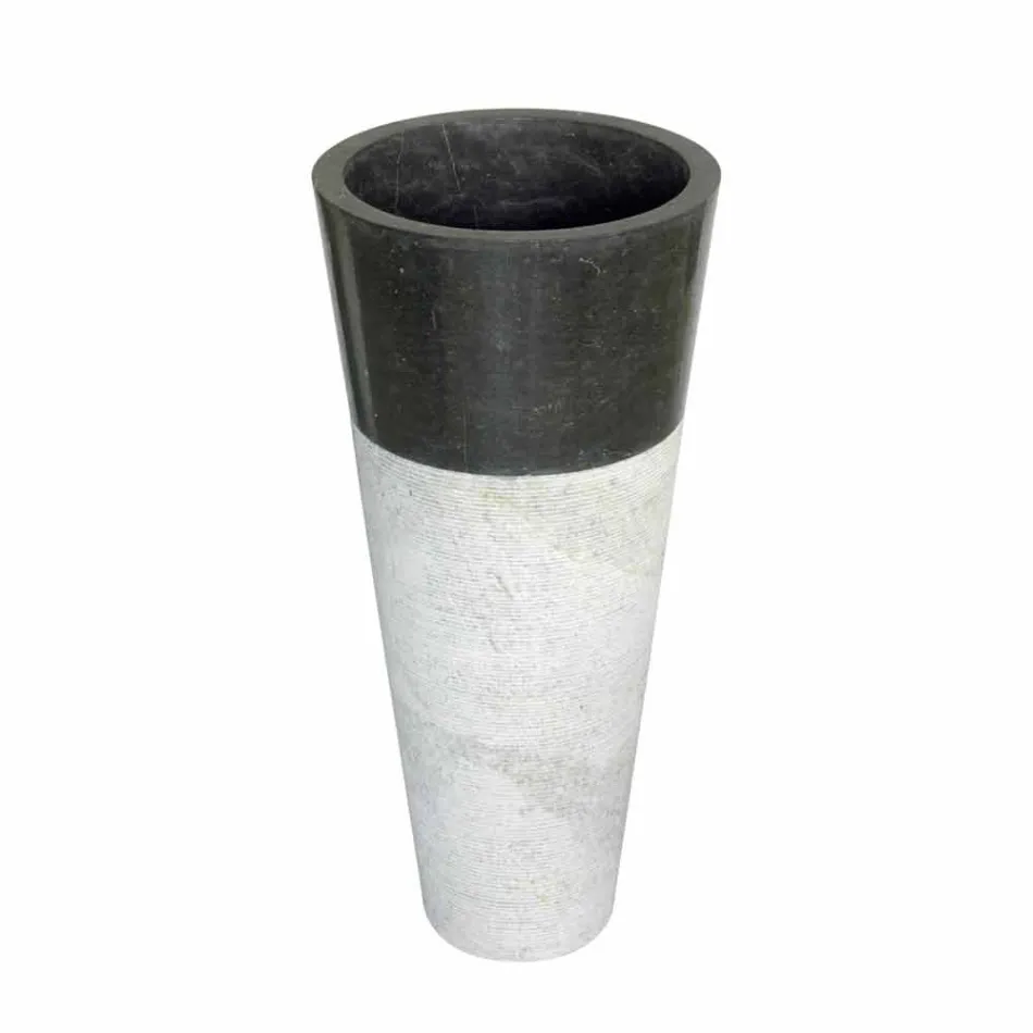 Columna Lavabo cónico Piedra Natural Negro Raja viadurini
