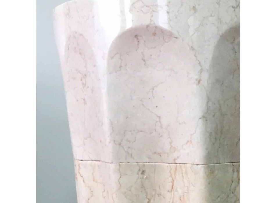 Lavabo columna margarita en piedra natural blanca, pieza única. viadurini