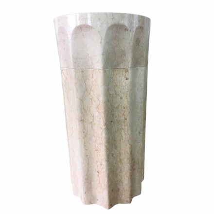 Lavabo columna margarita en piedra natural blanca, pieza única. viadurini