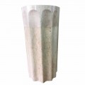 Lavabo columna margarita en piedra natural blanca, pieza única.
