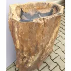Lavabo de pedestal de diseño en piedra natural Ley, hecho a mano viadurini