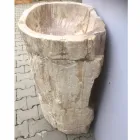 Lavabo de pedestal de diseño en piedra natural Ley, hecho a mano viadurini