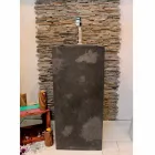 Columna Lavabo Piedra Natural Negro Balik viadurini